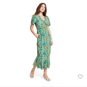 RHODE x Target Women's Zinnia Floral Print Short Sleeve Midi Dress size 8 new